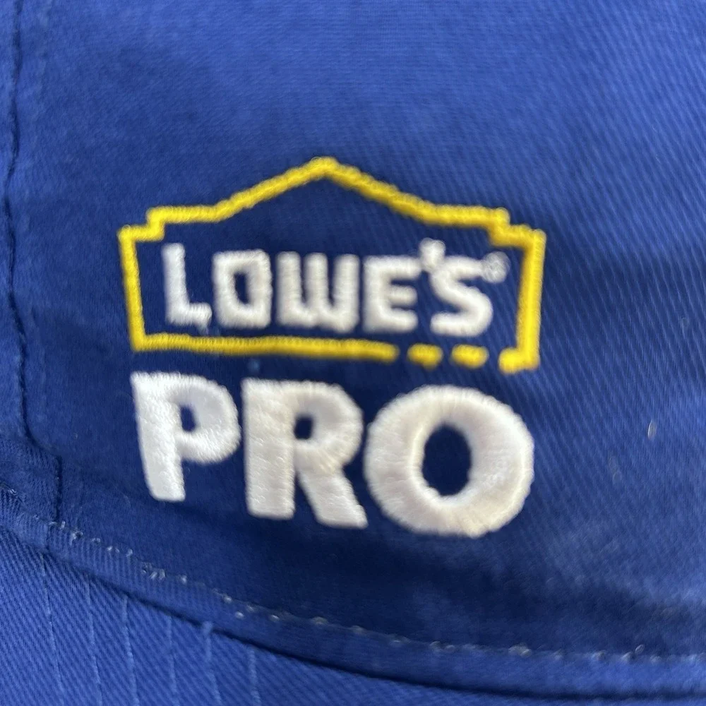 Lowe's PRO Hat Lot 2 Snapback Caps Blue Camo Embroidered‎ Adjustable